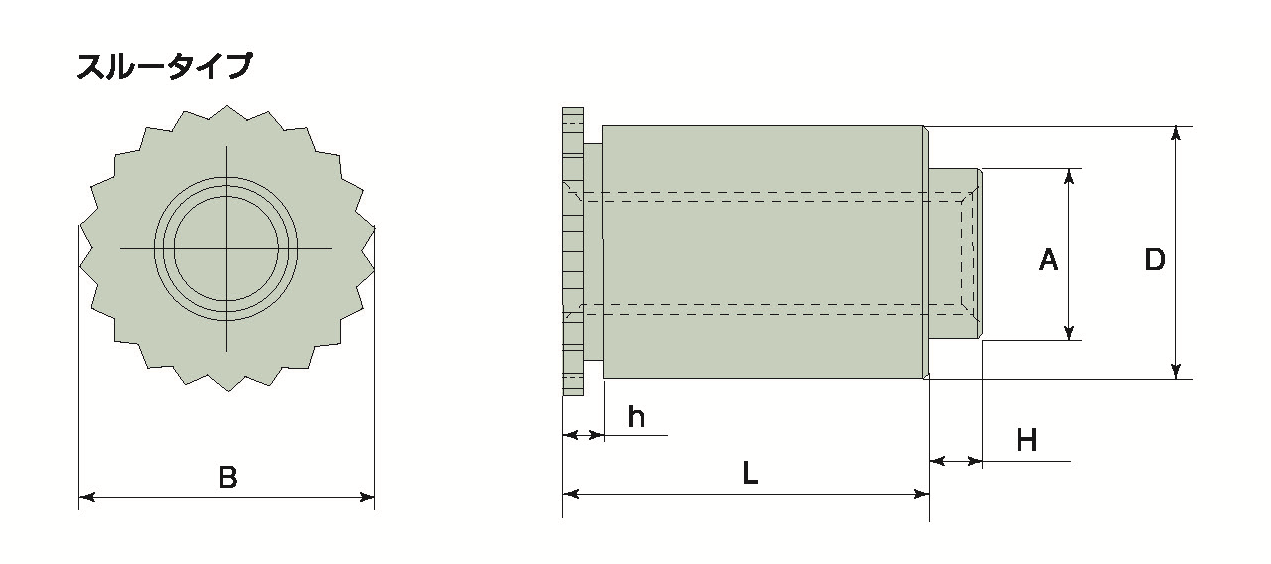 段付きセルスペーサーの寸法表