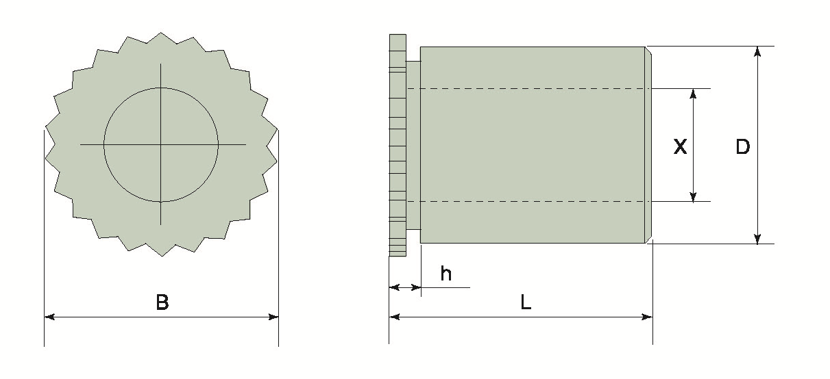 ネジ無しセルスペーサーの寸法表